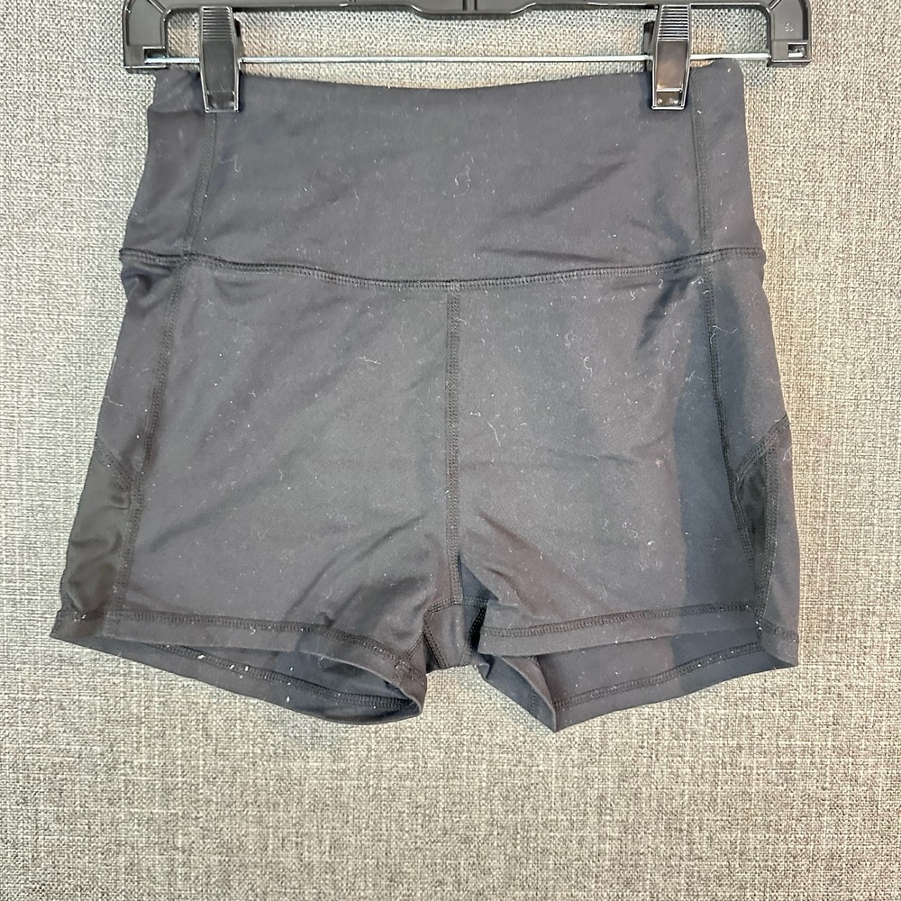 Athletic Works Black Mesh Pocket High‎ Waist Athletic Shorts Women's